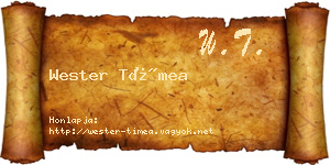 Wester Tímea névjegykártya